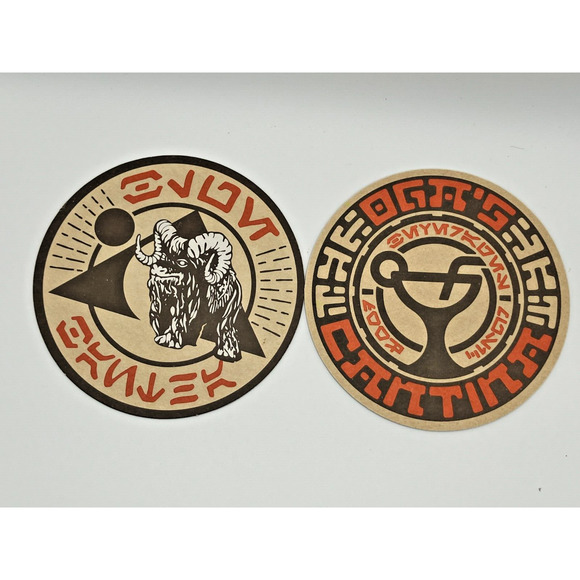 Star Wars Galaxy’s Edge Oga’s Cantina 2 Coaster Set Bantha & Ewok- Disneyland! - Picture 3 of 5